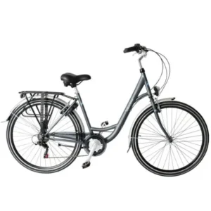 Wheelerz Damesfiets 6 Versnellingen 28 Inch | City Bike - Mat Grijs, 49 cm