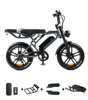 Fatbike Pro V20 – Shadow Grijs of Zwart – Incl. Alarmsysteem, Zitje, Voorrek & Meer