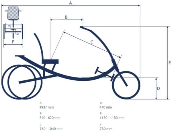 Pfautec Scootertrike FM - Azuur Blauw - Elektrische Driewieler - Afbeelding 9