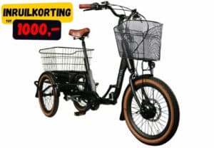 Van Rixtel Swing Compact Fold - Zwart/Bruin - Elektrische Driewieler