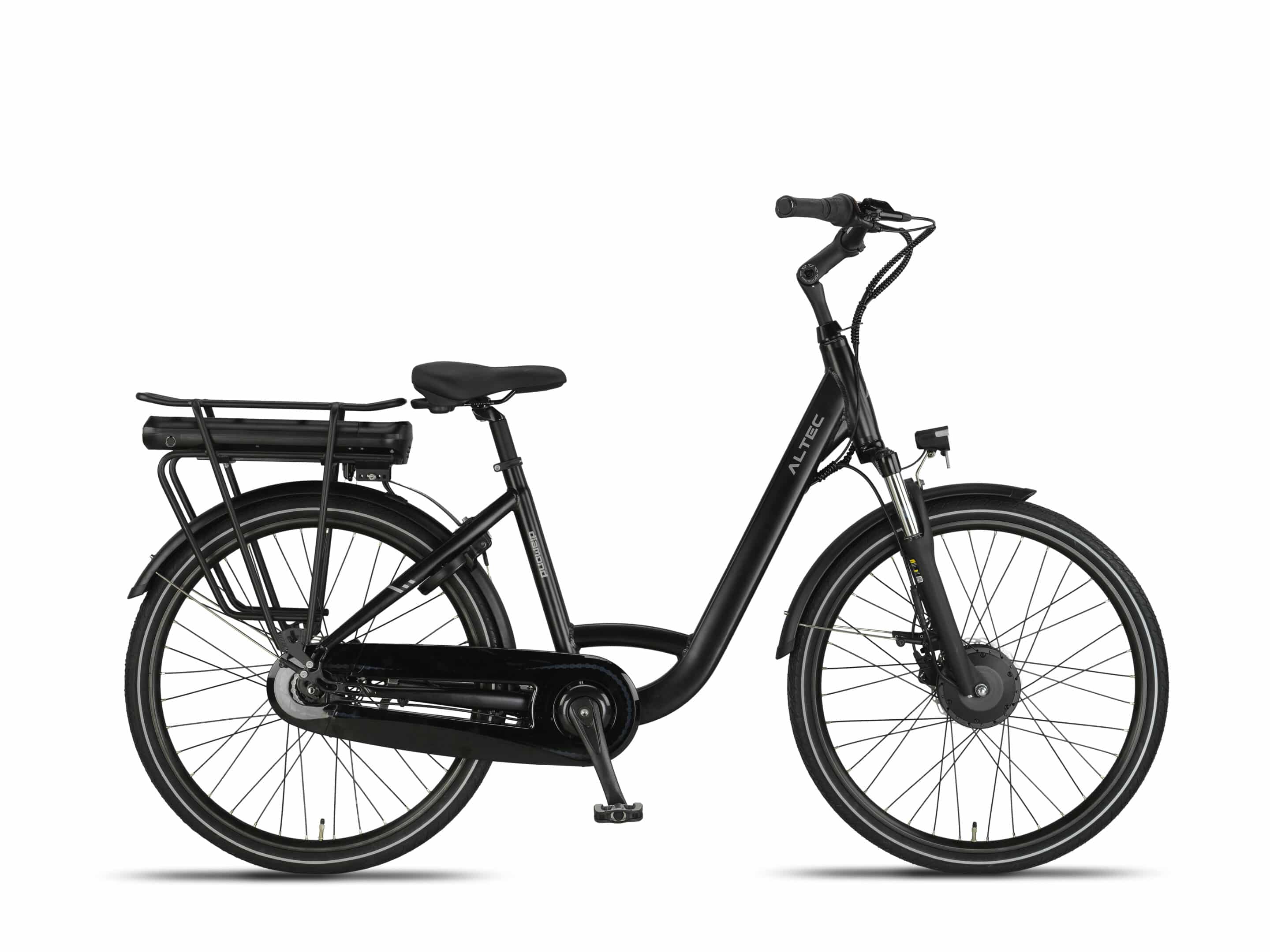 Altec Diamond E-Bike 26 inch 44cm 468 Wh N-7 Voorwielmotor HYD Mat Zwart *Pythes Accu 800052 *Lader 800053