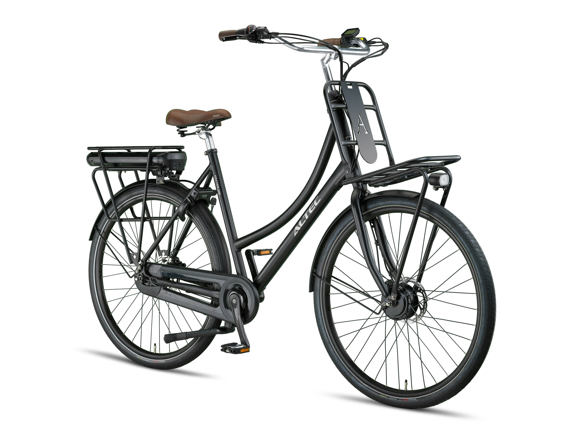 Altec Kratos E-bike 28 inch 57 cm 468Wh N-7 VW HYD Mat Zwart Accu 800071 2 Altec Kratos Mat Zwart Elektrische Fiets 50 cm zijaanzicht