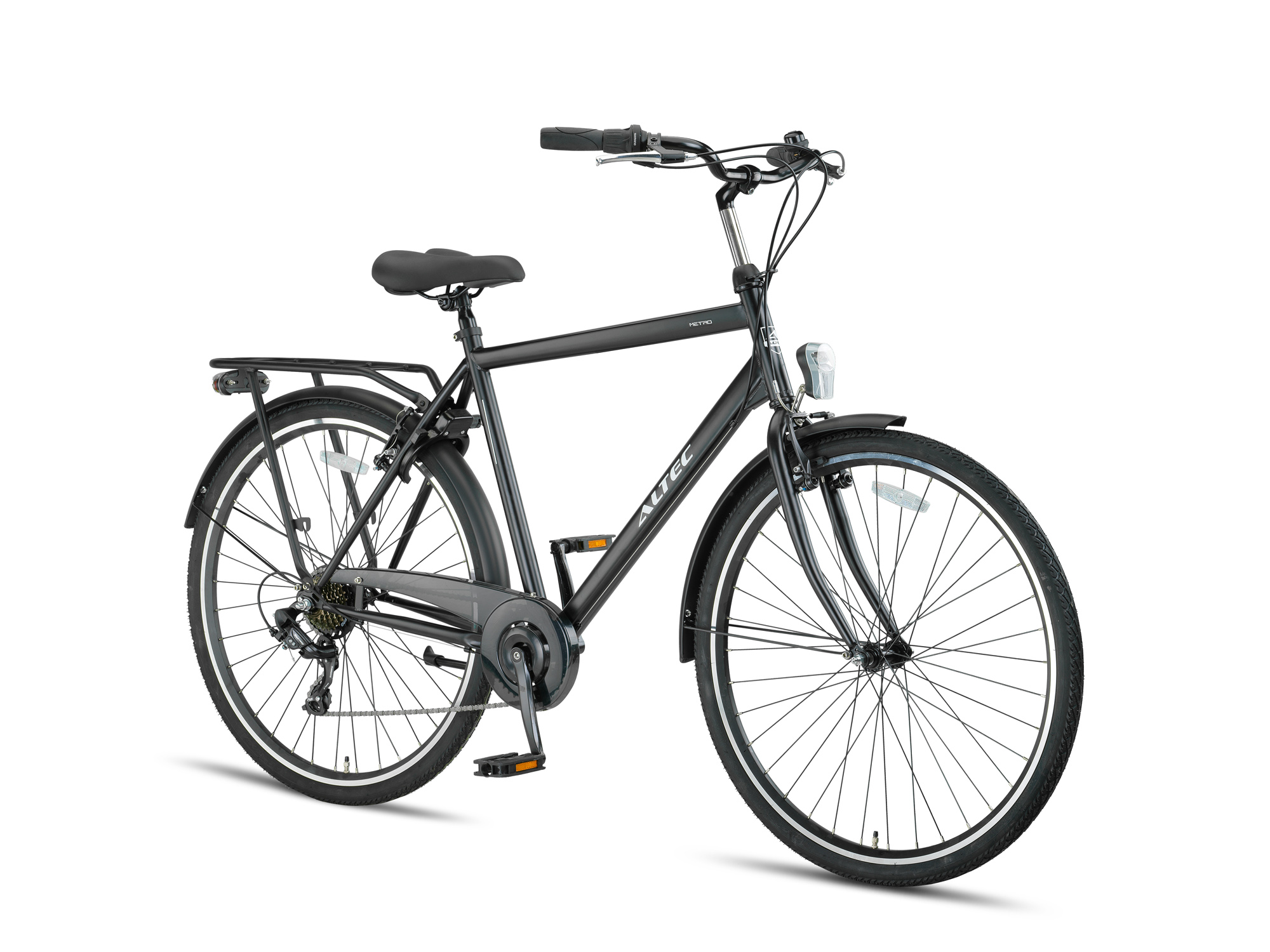 Altec Metro Herenfiets 28 inch 55 cm Mat Zwart 2 Altec Metro Mat Zwart Herenfiets zijaanzicht